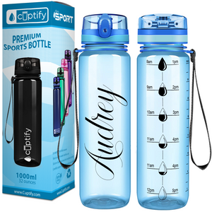 Cuptify Personalized Baby Blue Gloss 32 oz Water Bottle