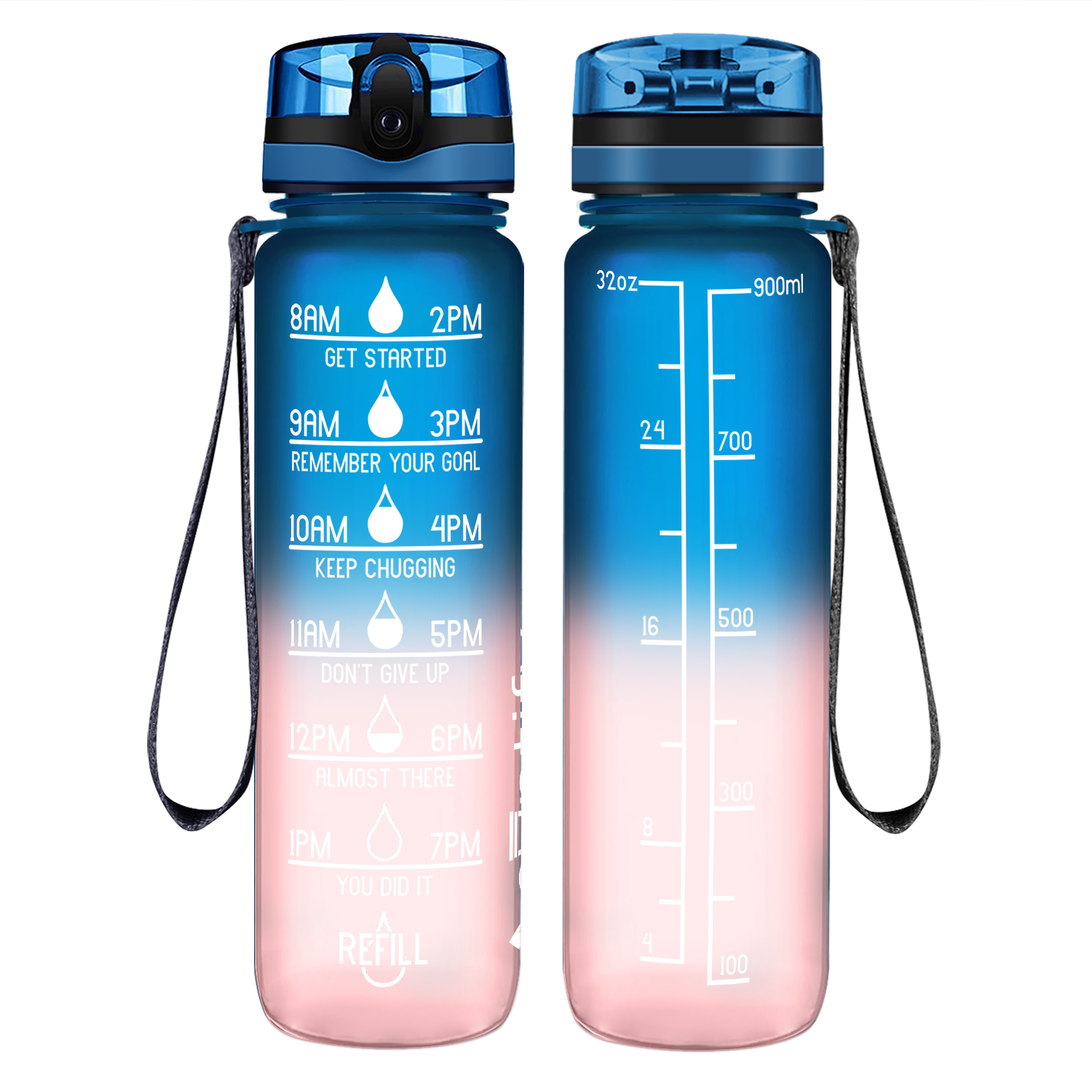 Cuptify Bubble Gum Frosted Motivational Water Bottle