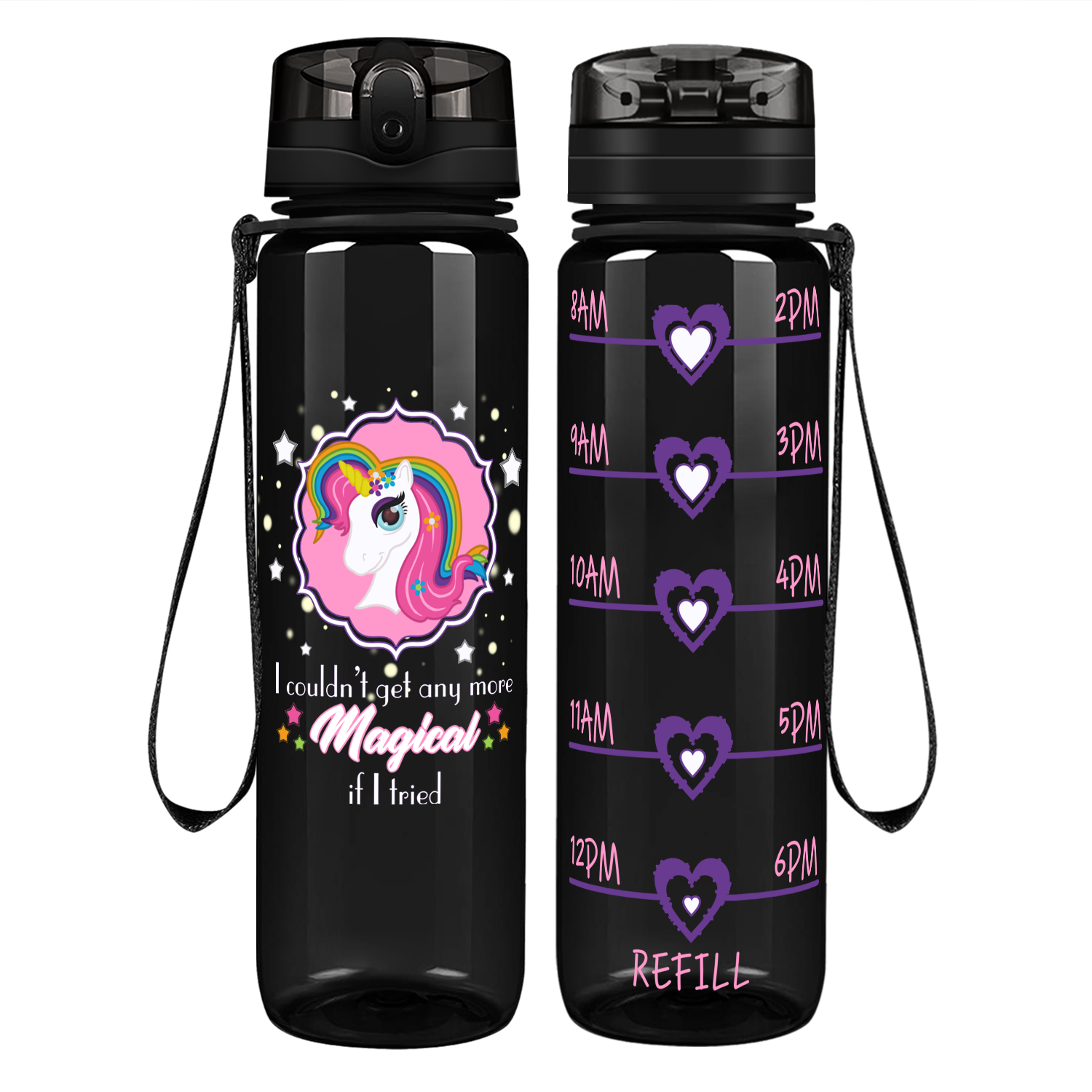 Any More Magical on 32 oz Motivational Tracking Water Bottle