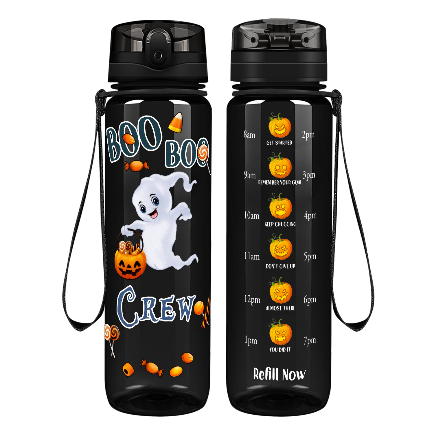 Boo Boo Crew on 32 oz Motivational Tracking Water Bottle