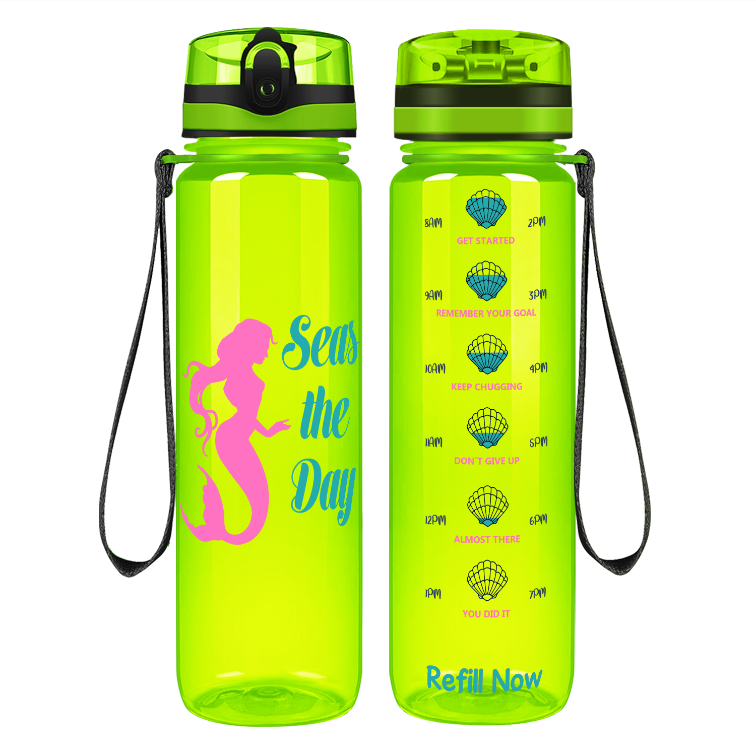 Seas the Day Motivational Tracking Water Bottle