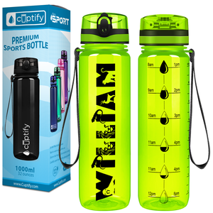 Kids Personalized on Lime 32 oz Motivational Tracking Water Bottle