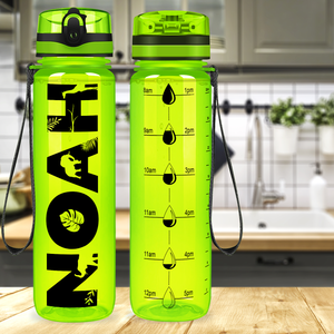 Kids Personalized on Lime 32 oz Motivational Tracking Water Bottle