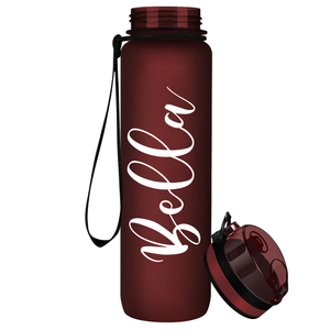 Personalized Maroon Frosted 32 oz Water Bottle