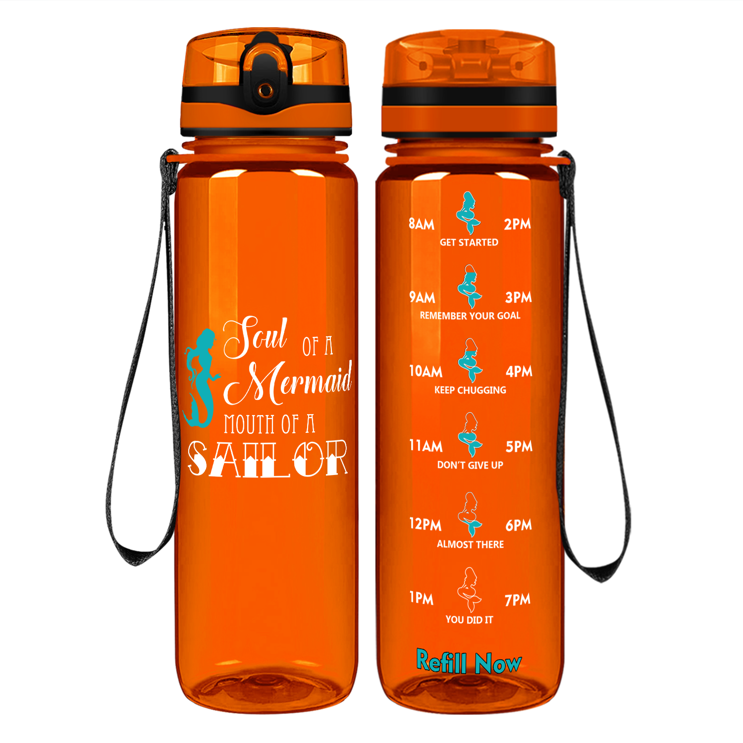 Mouth of a Sailor on 32 oz Motivational Tracking Water Bottle
