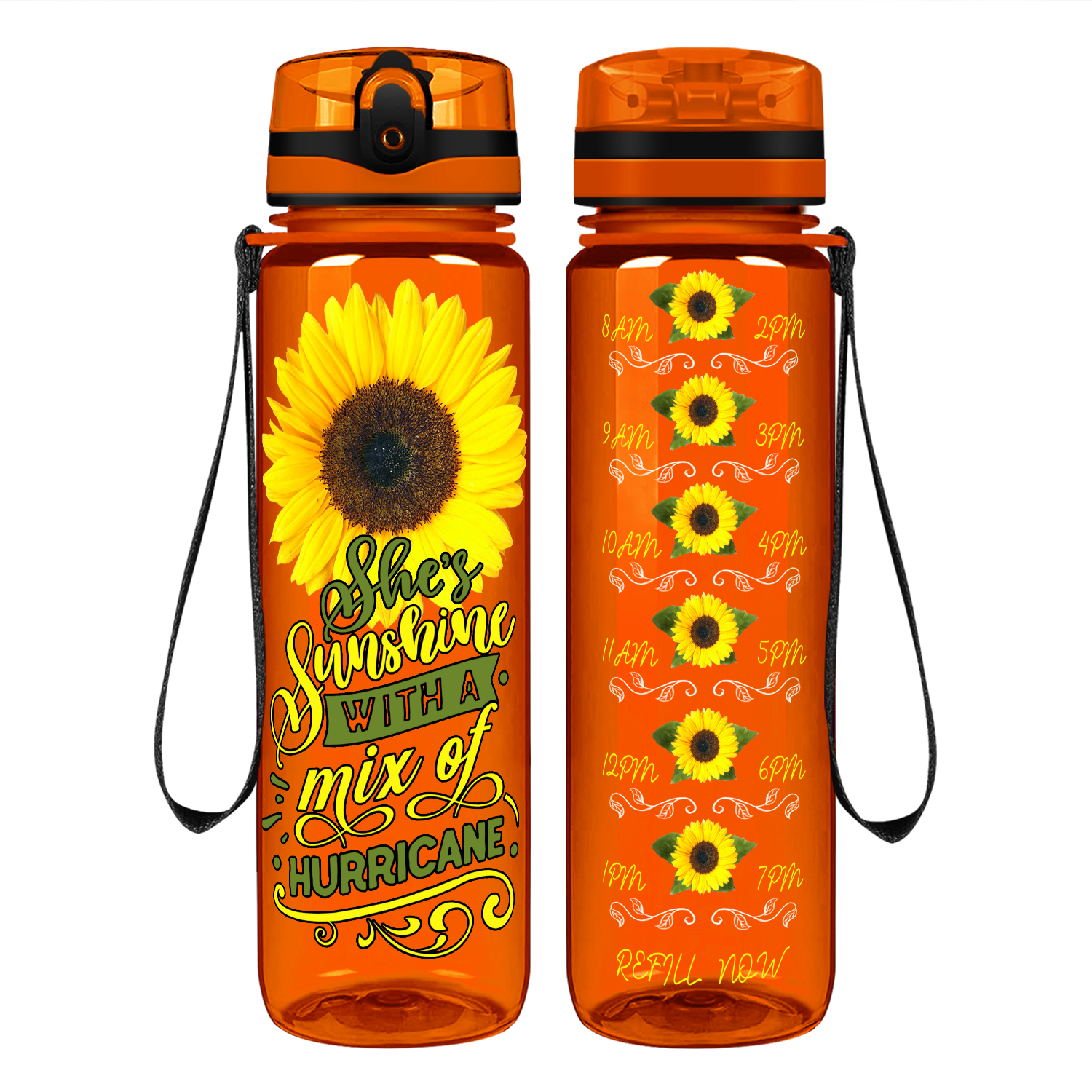 She's Sunshine with a Mix of Hurricane Motivational Tracking Water Bottle