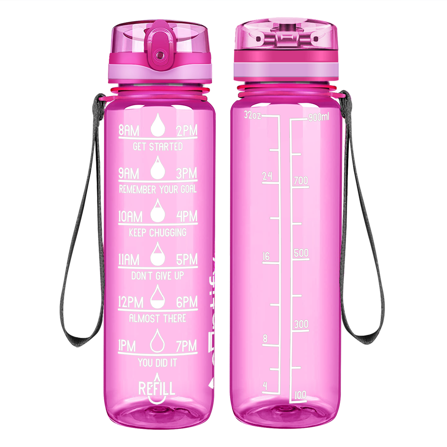 Cuptify Pink Gloss Motivational Water Bottle