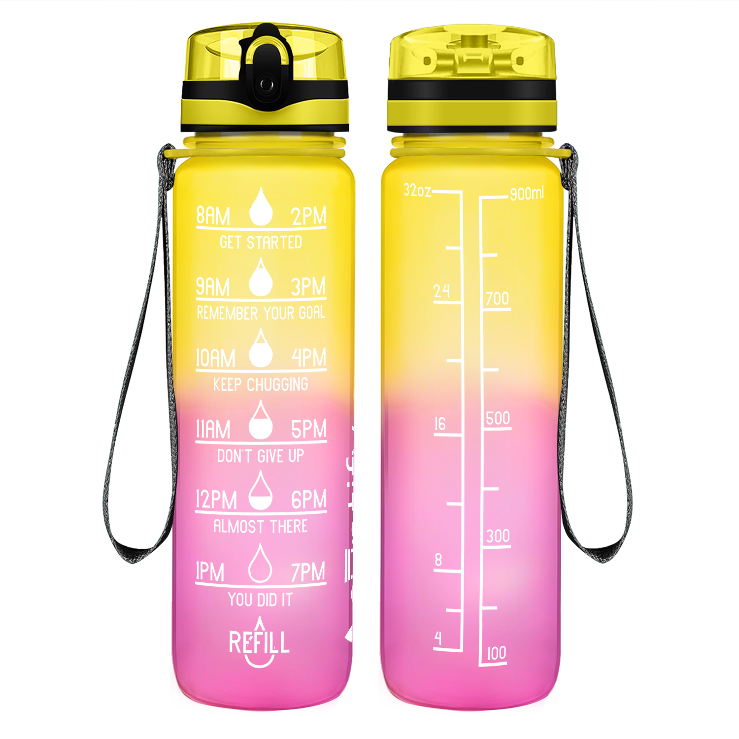 Cuptify Pink Lemonade Frosted Motivational Water Bottle