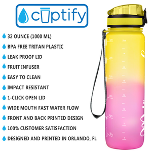 Personalized Pink Lemonade Frosted 32 oz Water Bottle