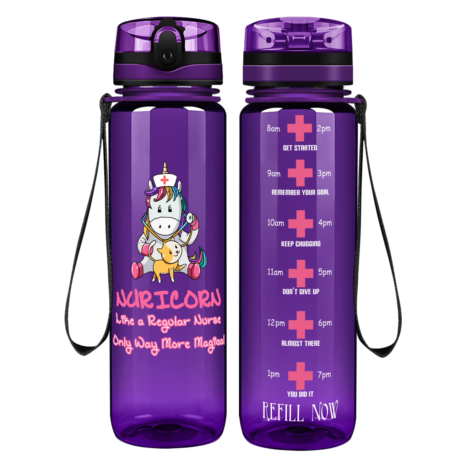 Nuricorn More Magical Motivational Tracking Water Bottle