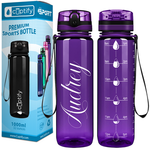 Personalized Purple Gloss 32 oz Water Bottle