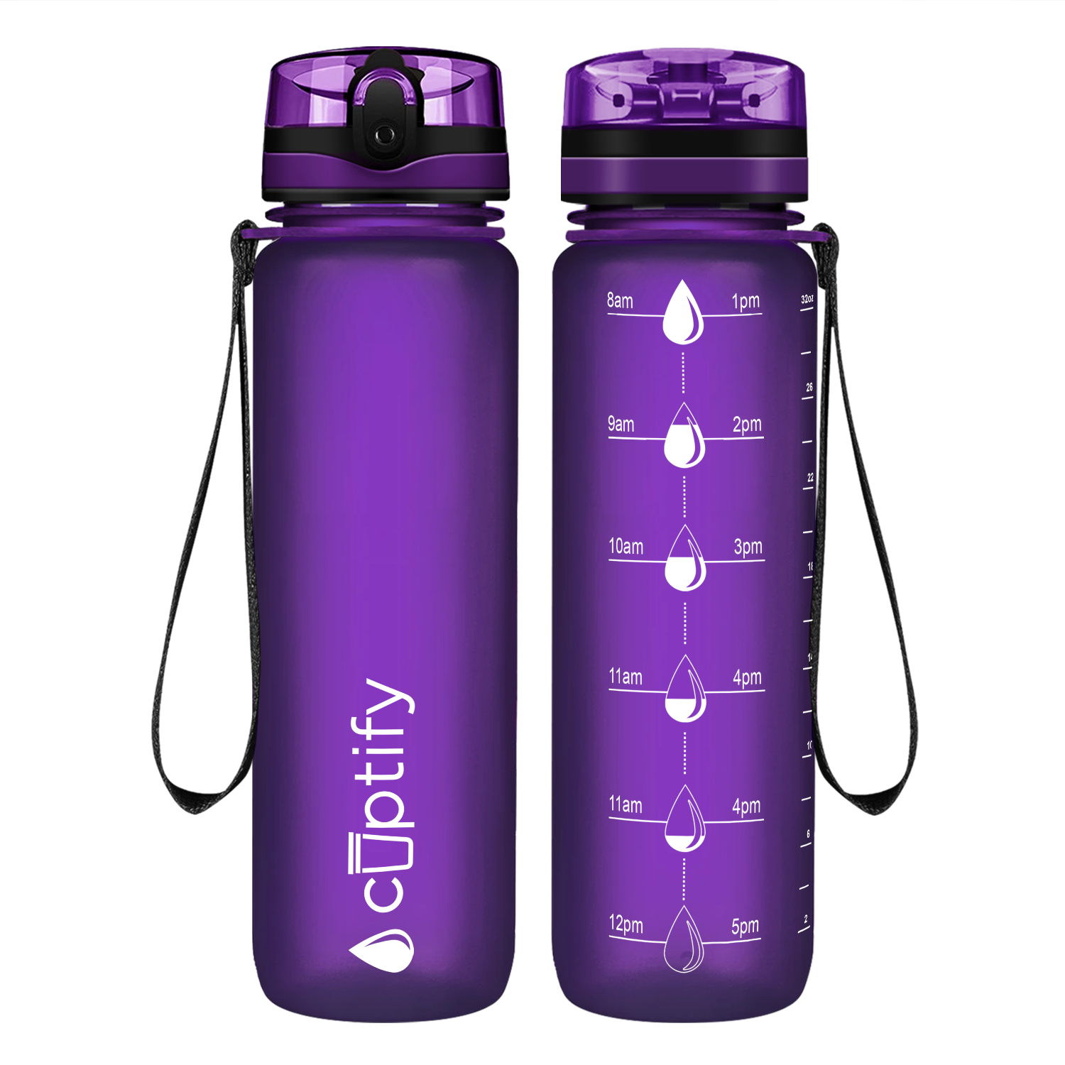 Cuptify Purple Frosted Hydration Tracker Water Bottle