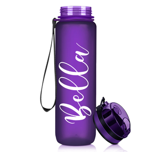 Personalized Purple Frosted 32 oz Water Bottle