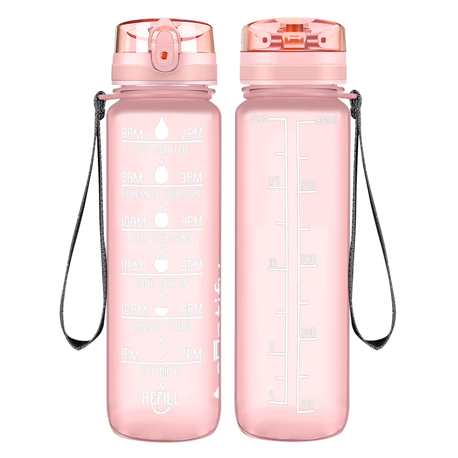 Cuptify Rose Gold Frosted Motivational Water Bottle