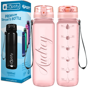 Cuptify Personalized Rose Gold Frosted 32 oz Water Bottle