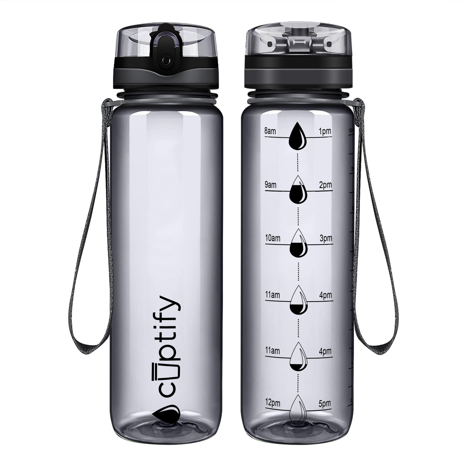 Cuptify Smoke Gloss Hydration Tracker Water Bottle