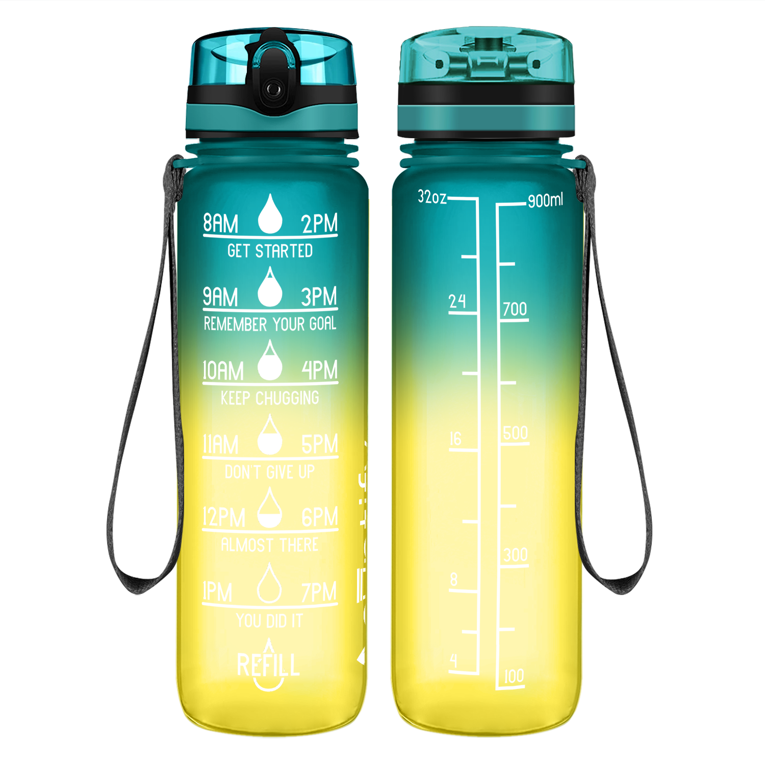 Cuptify Tropical Frosted Motivational Water Bottle