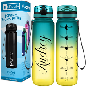 Cuptify Personalized Tropical Frosted 32 oz Water Bottle