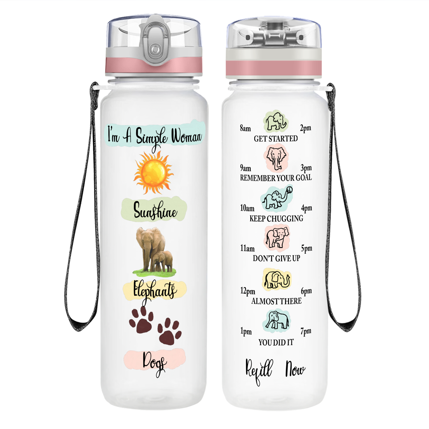 I'm a Simple Woman on 32 oz Motivational Tracking Water Bottle