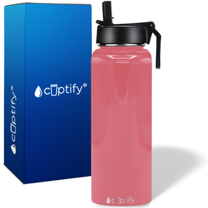 40oz Guava Gloss Wide Mouth Water Bottle With Straw Lid