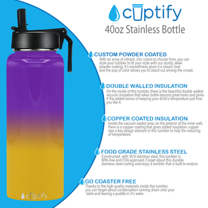 Minnesota Ombre 40oz Wide Mouth Water Bottle