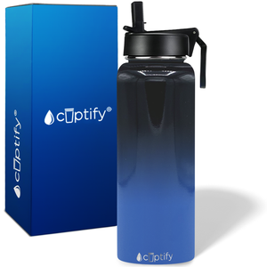 40oz Midnight Sky Ombre Wide Mouth Water Bottle With Straw Lid