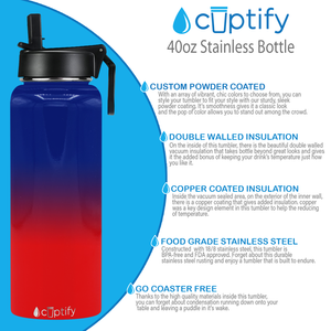 New York Ombre 40oz Wide Mouth Water Bottle