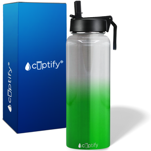Green Ombre Translucent 40oz Wide Mouth Water Bottle