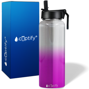 Pink Ombre Translucent 40oz Wide Mouth Water Bottle