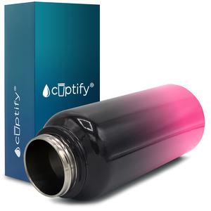 40oz Panther Ombre Wide Mouth Water Bottle With Straw Lid