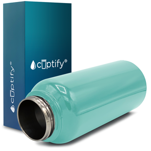 40oz Seafoam Gloss Wide Mouth Water Bottle With Straw Lid