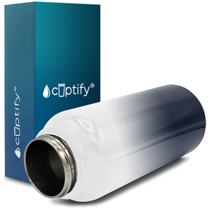 40oz Snowy Mountains Ombre Wide Mouth Water Bottle With Straw Lid