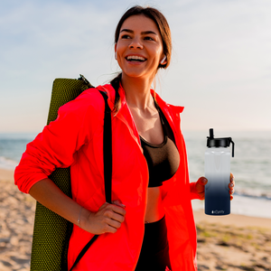 40oz Snowy Mountains Ombre Wide Mouth Water Bottle With Straw Lid