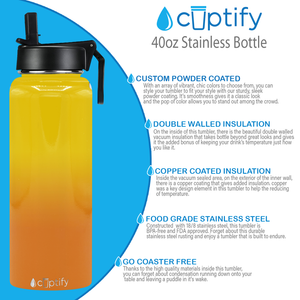 40oz Sunrise Ombre Wide Mouth Water Bottle With Straw Lid