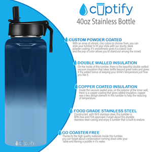 Tennessee Ombre 40oz Wide Mouth Water Bottle