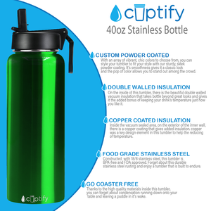 Green Translucent 40oz Wide Mouth Water Bottle