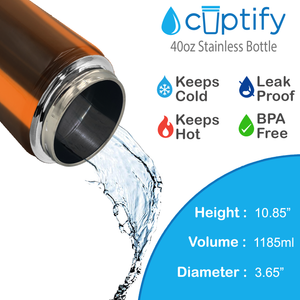 Orange Translucent 40oz Wide Mouth Water Bottle