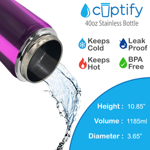 Pink Translucent 40oz Wide Mouth Water Bottle