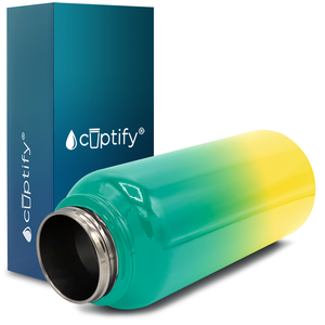 40oz Tropical Ombre Wide Mouth Water Bottle With Straw Lid