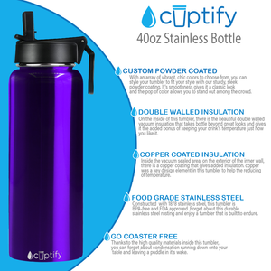 Purple Translucent 40oz Wide Mouth Water Bottle