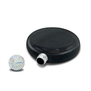 Personalized Black Glitter 5oz Rhinestone Liquor Flask
