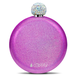 Hot Pink Glitter 5oz Rhinestone Liquor Flask