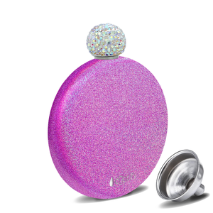 Hot Pink Glitter 5oz Rhinestone Liquor Flask