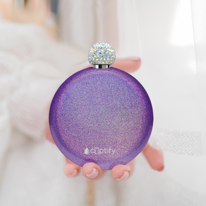 Purple Glitter 5oz Rhinestone Liquor Flask