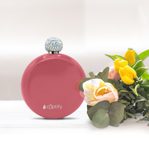 Guava Gloss 5oz Rhinestone Liquor Flask