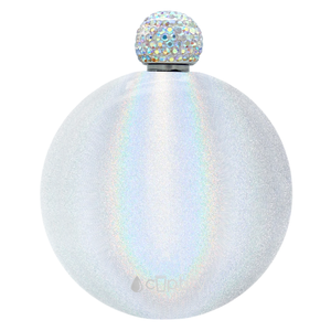 White Glitter 5oz Rhinestone Liquor Flask