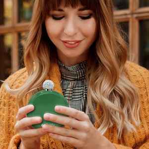 Kelly Green Gloss 5oz Rhinestone Liquor Flask