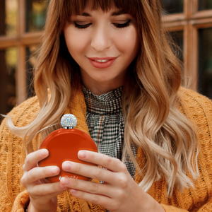 Orange Gloss 5oz Rhinestone Liquor Flask