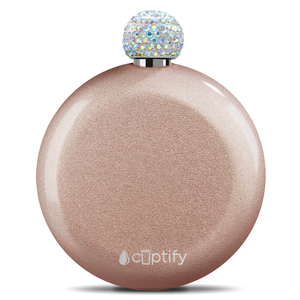 Rose Gold Glitter 5oz Rhinestone Liquor Flask