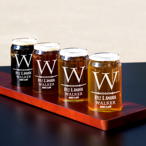 Personalized Classic Monogram Initial Date 5 oz Glass Can